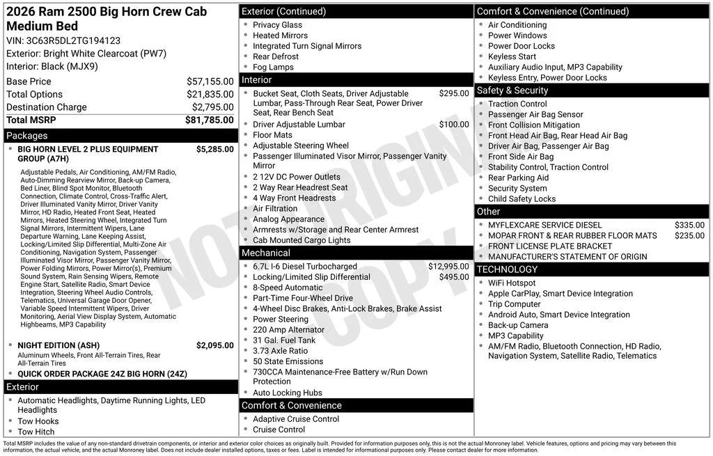 ram ram 2500 pickup 2026 3C63R5DL2TG194123 image ram ram 2500 pickup 2026 3C63R5DL2TG194123 image
